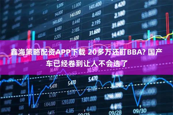 鑫海策略配资APP下载 20多万还盯BBA? 国产车已经卷到让人不会选了